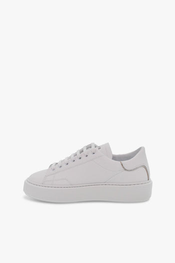 Sneakers SFERA CALF in pelle bianco e argento - 3