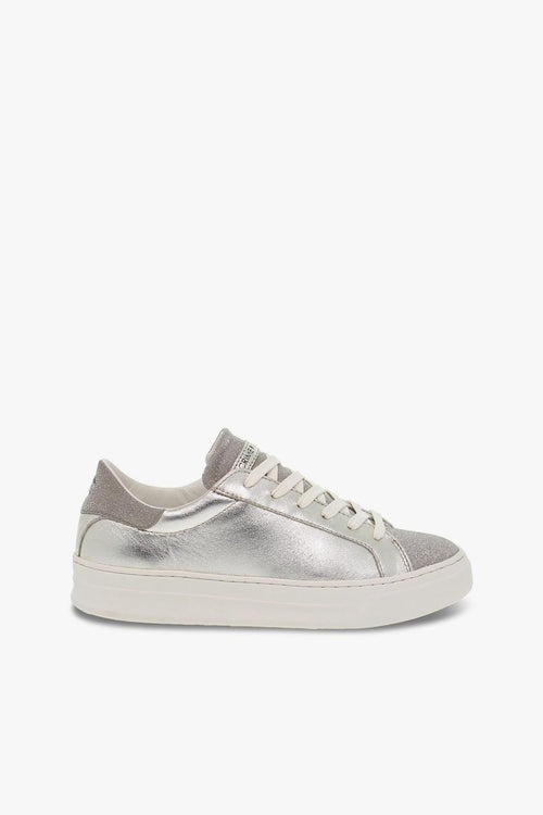 Sneakers SONIK LOW CUT in laminato e glitter platino