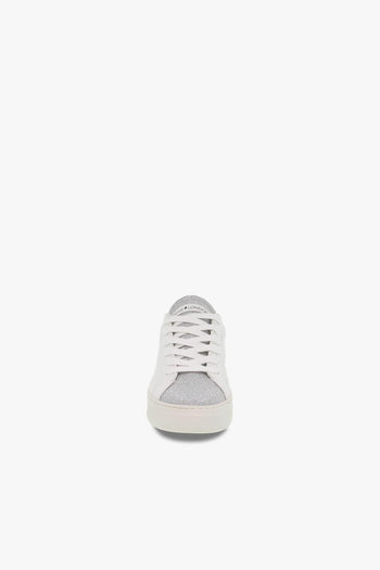 Sneakers SONIK LOW CUT in pelle e glitter bianco e argento - 4