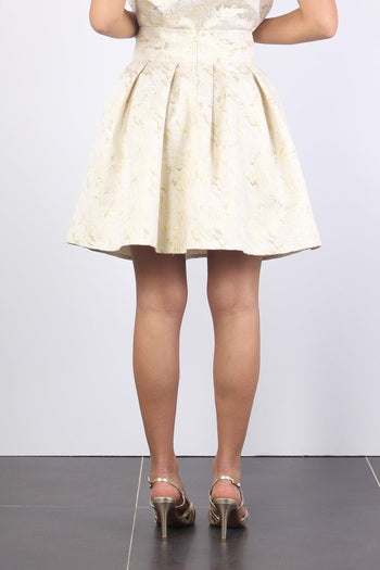 Gonna Ruota Broccato Panna/oro - 4