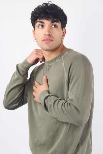 Girocollo Cotone Lavato Army Green - 6
