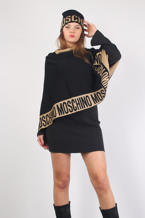 Poncho Logo Lurex Nero/oro