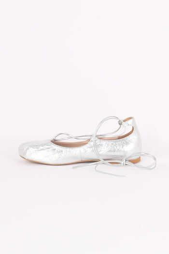 Ballerina Lacci Laminata Vera Argento - 4