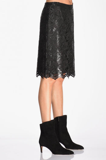 Gonna Pizzo Nero Donna - 5