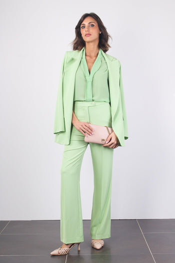 Pantalone Palazzo Fluido Verde - 5