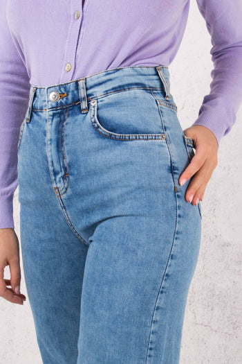 Jeans Palazzo Fondo Sfrangiato Denim - 5