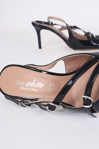 Sandalo Tacco Multifibbia Vern Nero - 4