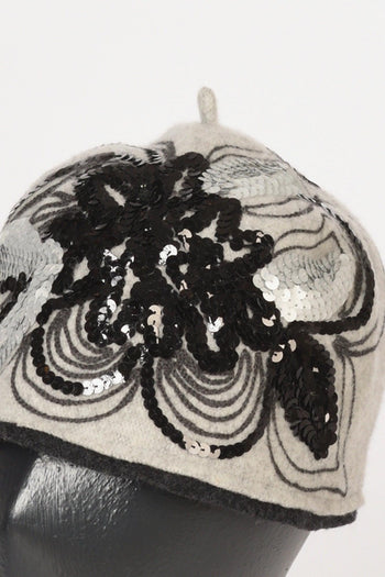 Cappello Decorato Grigio Chiaro Donna - 2