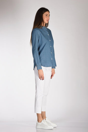 Camicia Coreana Blu Jeans Donna - 4