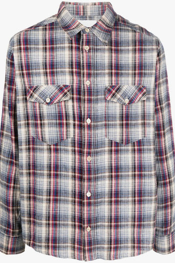 Marant Camicia Blu Uomo a quadri - 5