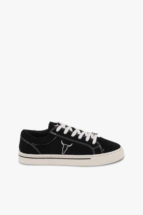 Sneakers SWEET SUEDE BLACK in camoscio nero e bianco