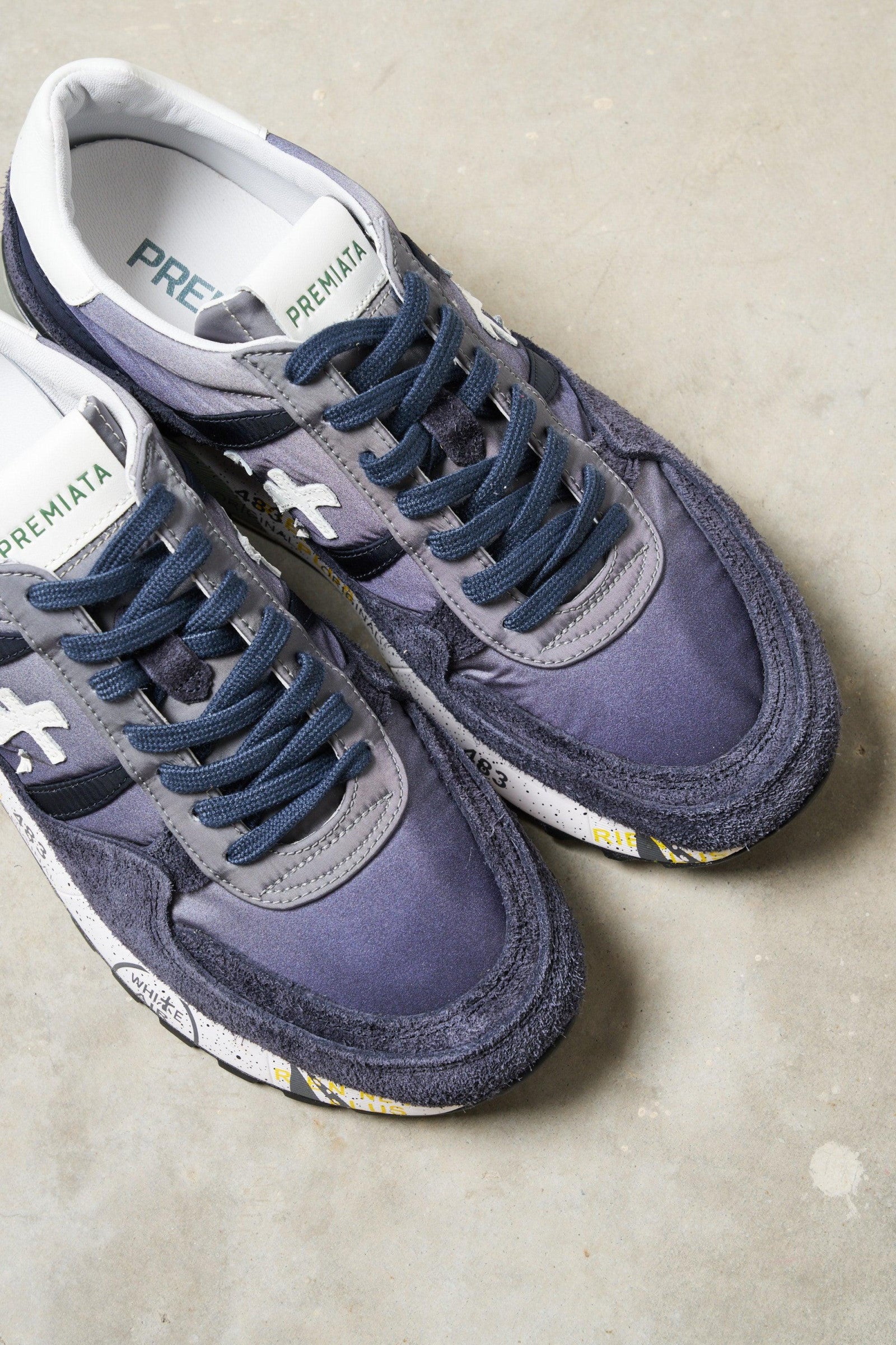 7466 Sneakers Landeck Pelle Scamosciata Nylon Colore Blu su