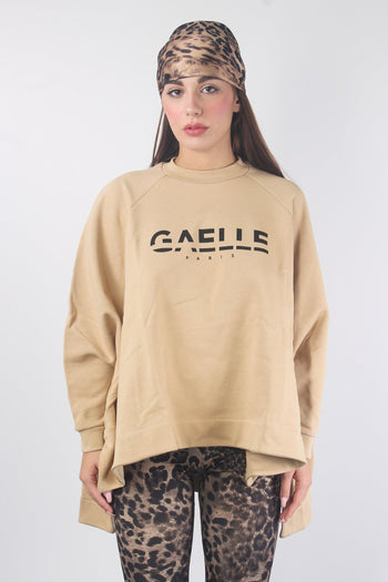 Felpa Over Spacchi Beige - 2