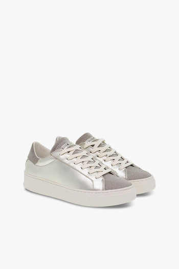 Sneakers SONIK LOW CUT in laminato e glitter platino - 5