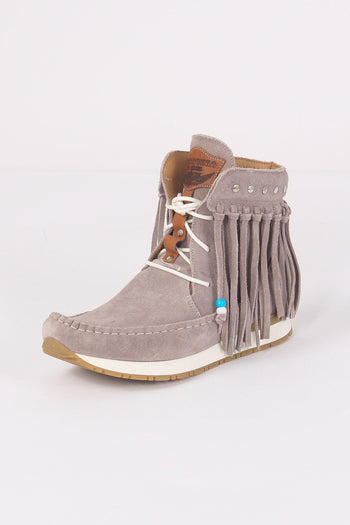 Stivaletto Allacciato Frange Grigio - 6
