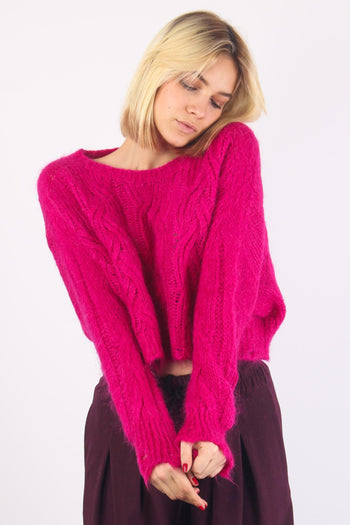 Maglia Mohair Rotture Fondo Magenta - 5