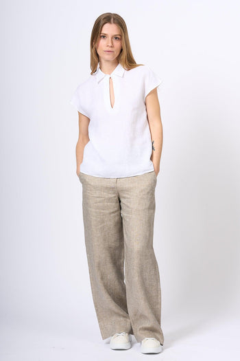 Camica Lino Anna Bianco Donna - 2