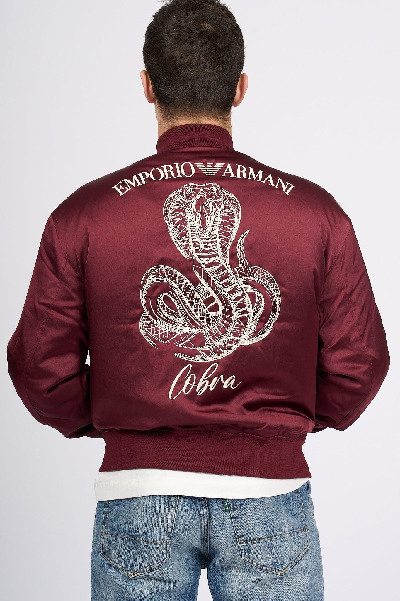 Bomber Reversibile Serpente Bordeaux Uomo su Progetto Seta