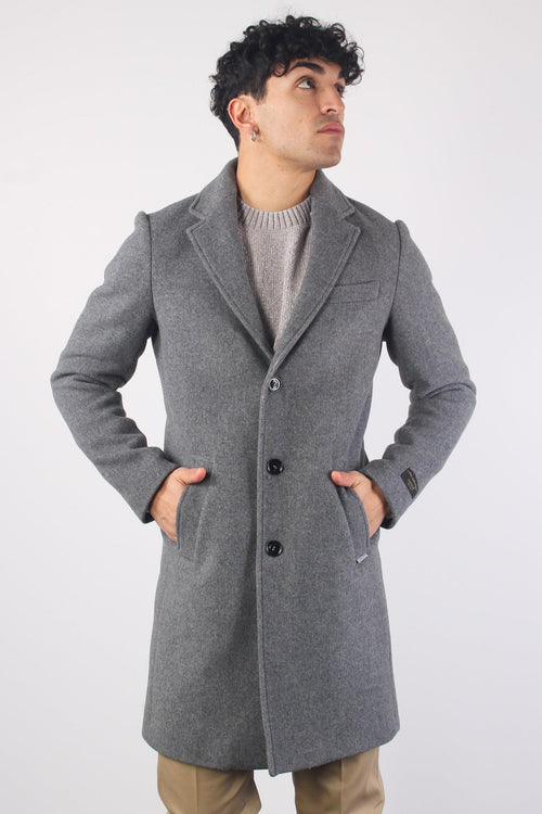 Cappotto Monopetto Lungo Medium Grey