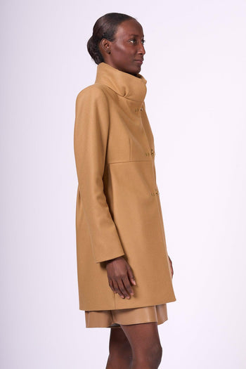 Cappotto Romantic Panno Cappuccino Donna - 5