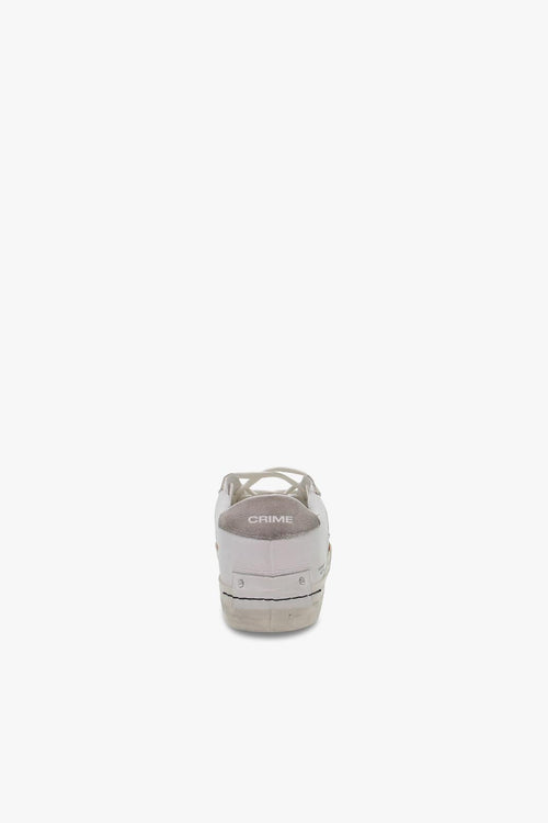 Sneakers LOW TOP DISTRESSED in pelle bianco e beige - 2