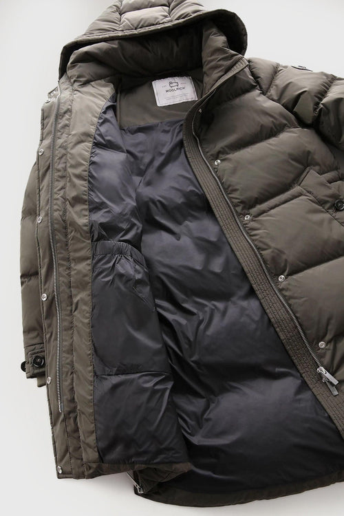 Piumino Alsea Puffy in Nylon Elasticizzato Verde Militare