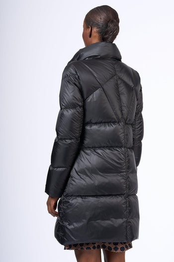 Piumino Lungo Nero Donna - 5