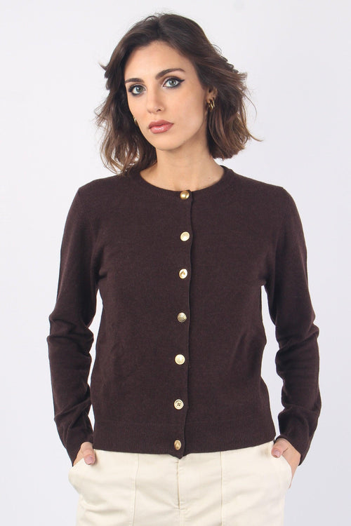 Cardigan Bottoni Oro Terra