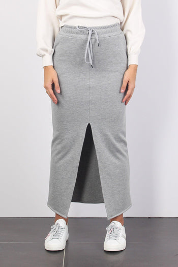 Gonna Felpa Spacco Grigio - 2