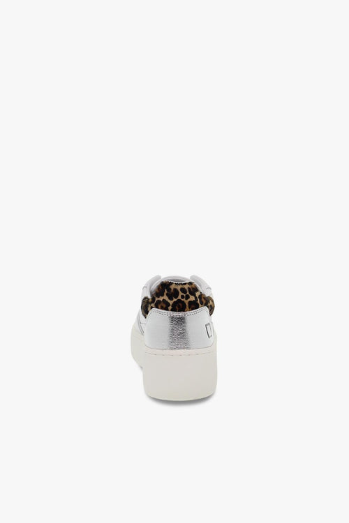 Sneakers STEP POP in pelle e laminato bianco e leopardato - 2