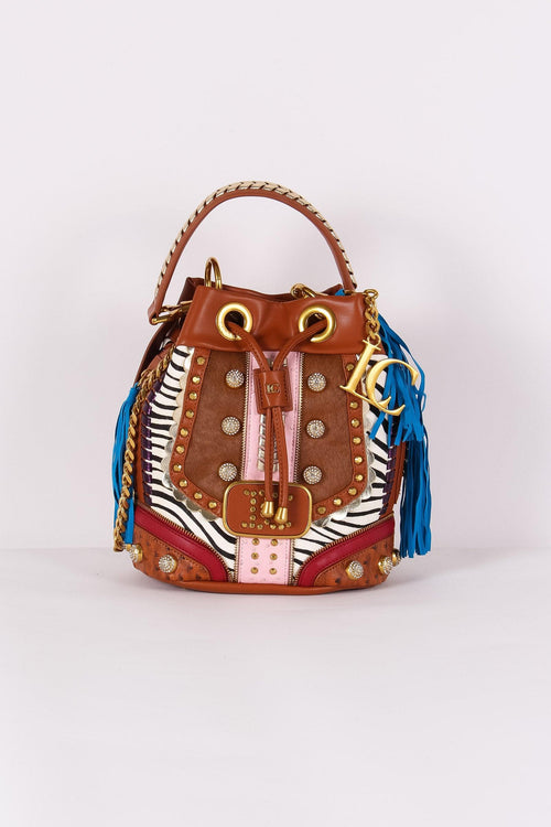 La carrie bag Secchiello Grande Jungle Multi Brown 125794