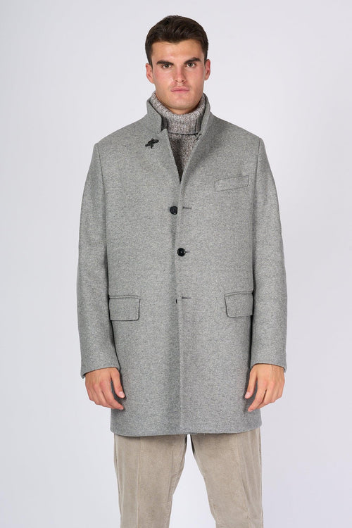 Cappotto Lana Grigio Chiaro Uomo