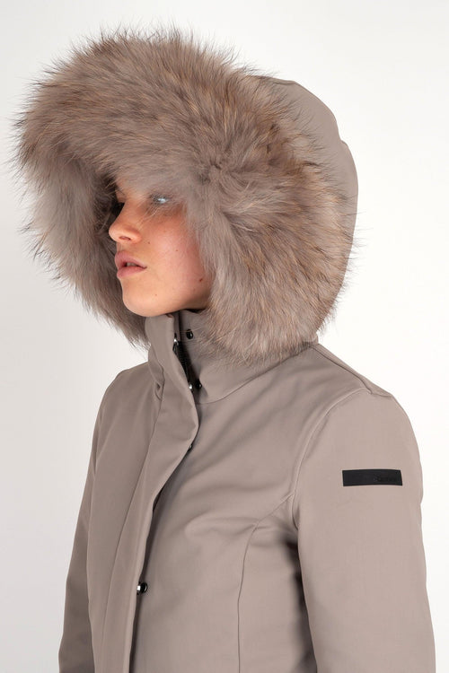 Piumino Winter Long Fur Tortora Grigio - 2