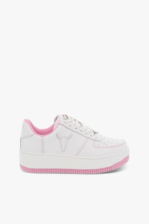 Sneakers REBOUND WHITE BUBBLEGUM in pelle e pelle bianco e rosa