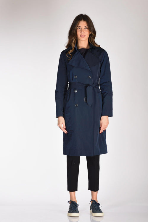 Trench Cintura Blu Donna - 2