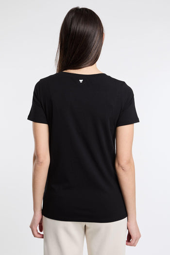 Max Mara T-Shirt Mezza Manica 95% CO 5% EA Nero - 4