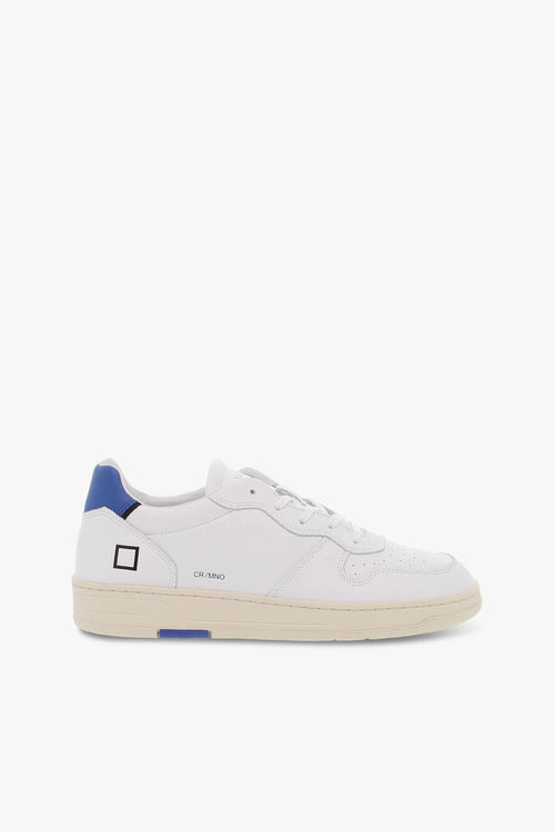 Sneakers COURT MONO WHITE-BLUE in pelle bianco e blu