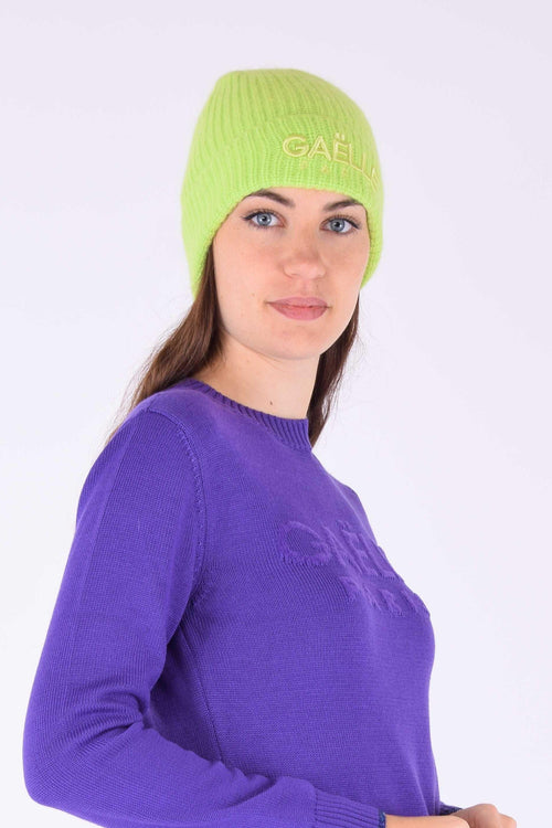Cuffia Lana Angora Lime
