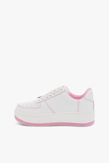 Sneakers REBOUND WHITE BUBBLEGUM in pelle e pelle bianco e rosa - 3