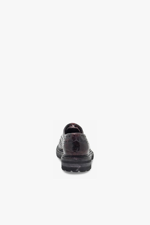 Scarpa bassa DERBY STILE INGLESE in pelle bordeaux e grigio - 2