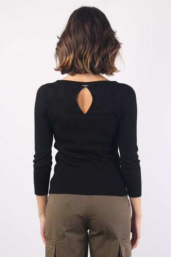 Maglia Canettata Pizzo Nero - 2