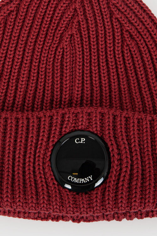 Berretto Lens Extrafine in Lana Merino Bordeaux - 2