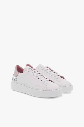 Sneakers SFERA PATENT WHITE-PINK in pelle e vernice bianco e rosa - 5