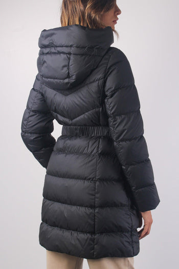 Mia Piumino Lungo Cinturato Nero - 6