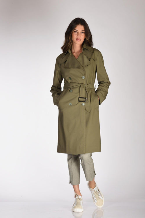 Trench Cintura Verde Donna