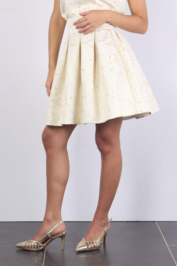 Gonna Ruota Broccato Panna/oro - 3