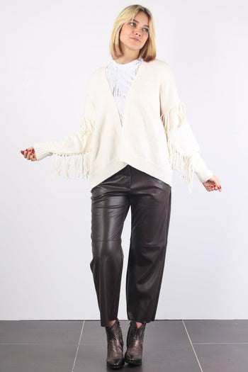 Cardigan Frange Crema - 5