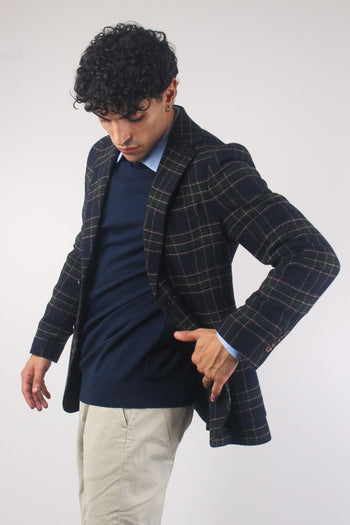 Giacca Tartan Blu Navy - 4