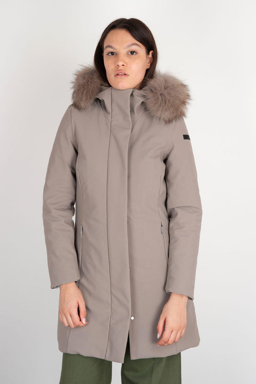 Piumino Winter Long Fur Tortora Grigio