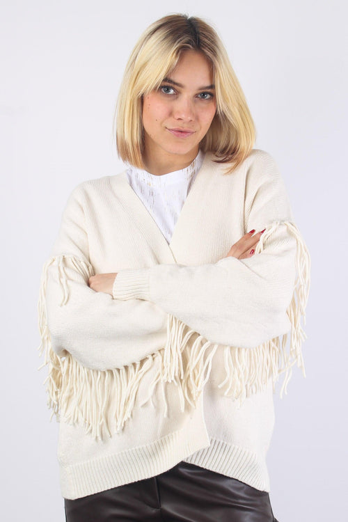 Cardigan Frange Crema
